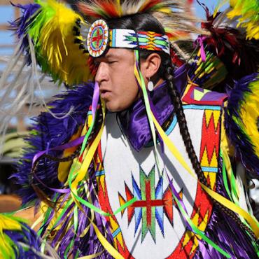 Oklahoma native american wearing traditional dress