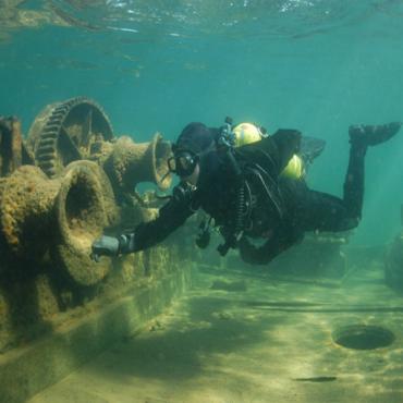 Diver and Boat Wreck