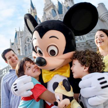 WDW MIckey & family at castle