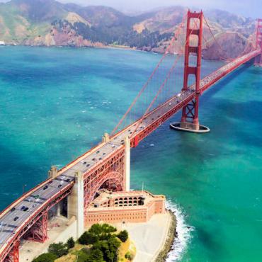 SFO Golden Gate bridge aerial