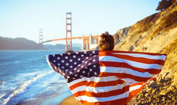 Golden Gate bridge flag iStock-463306131med