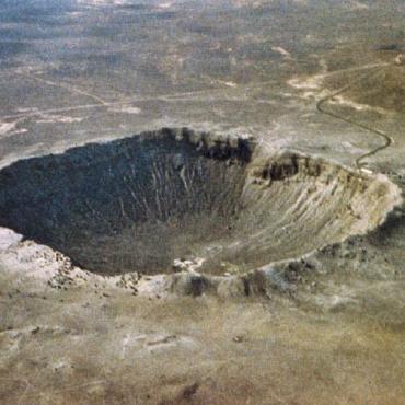 aerial view of meteor crater AZ