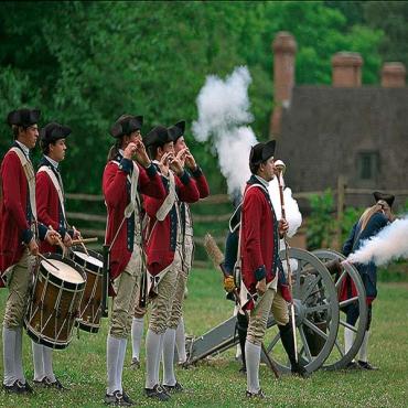 Firing cannon Colonial Williamsburg VA