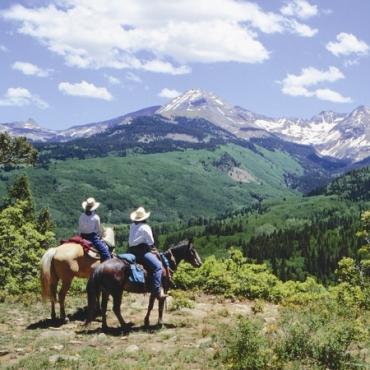 Colorado Western Couple on Horseback