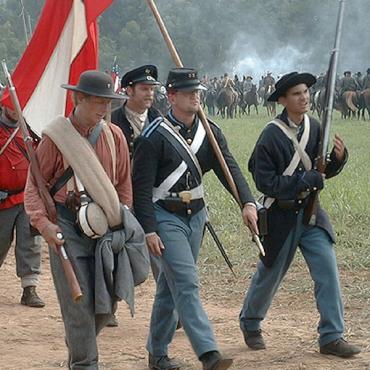 VA Civil war battlefield & flag